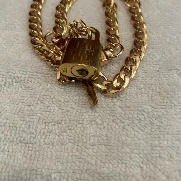 Authentic #315 Louis Vuitton Lock + Key Necklace and Bracelet Set - Picture 5 of 5